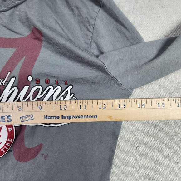 Alabama Crimson Tide Shirt Womens Small Gray Long Sleeve Pullover Spell Out 2015 - Picture 8 of 14